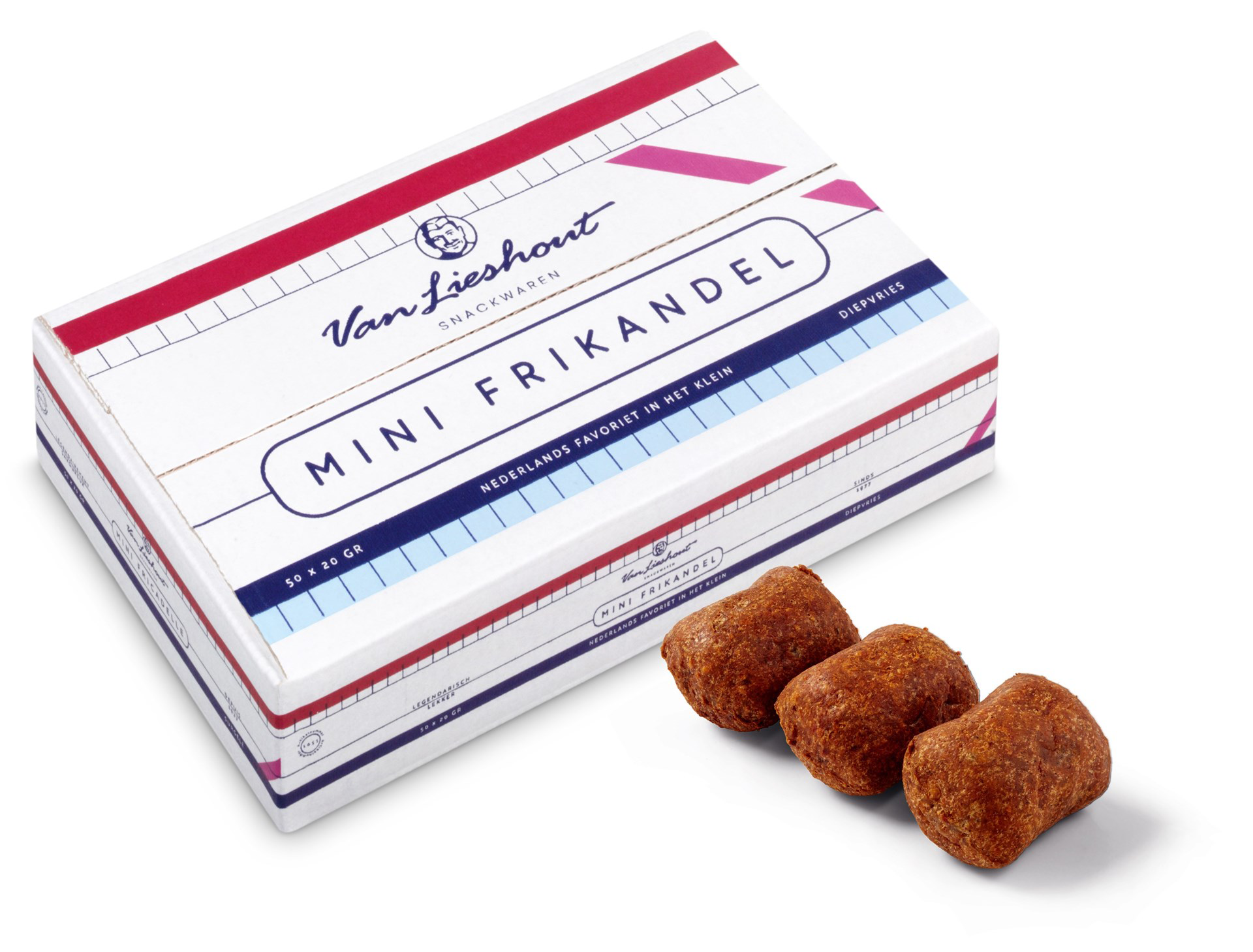 1655 Van Lieshout Snackwaren Minifrikandel 50 x 20 gram