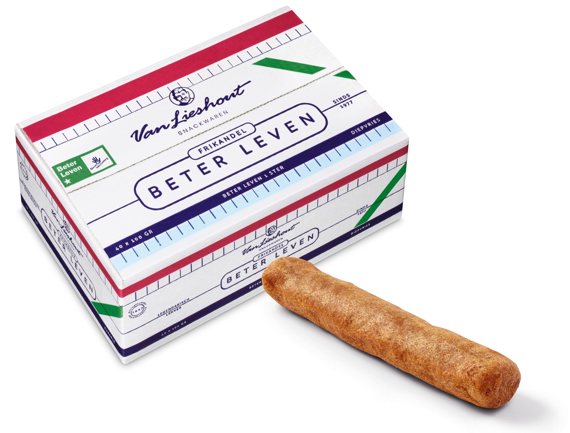 1447 Van Lieshout Snackwaren Beter Leven frikandel 40 x 100 gram